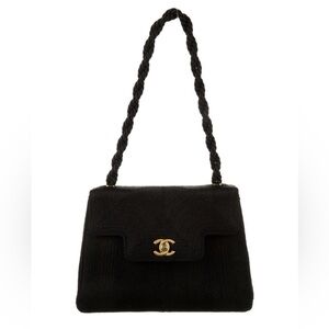Chanel Vintage Satin Rope evening black Limited Edition Karl Lagerfeld  Bag